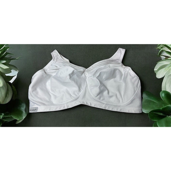 Glamorise MagicLift Seamless Sports Bra Sz 44G White Wireless Moisture Wicking - Picture 1 of 5
